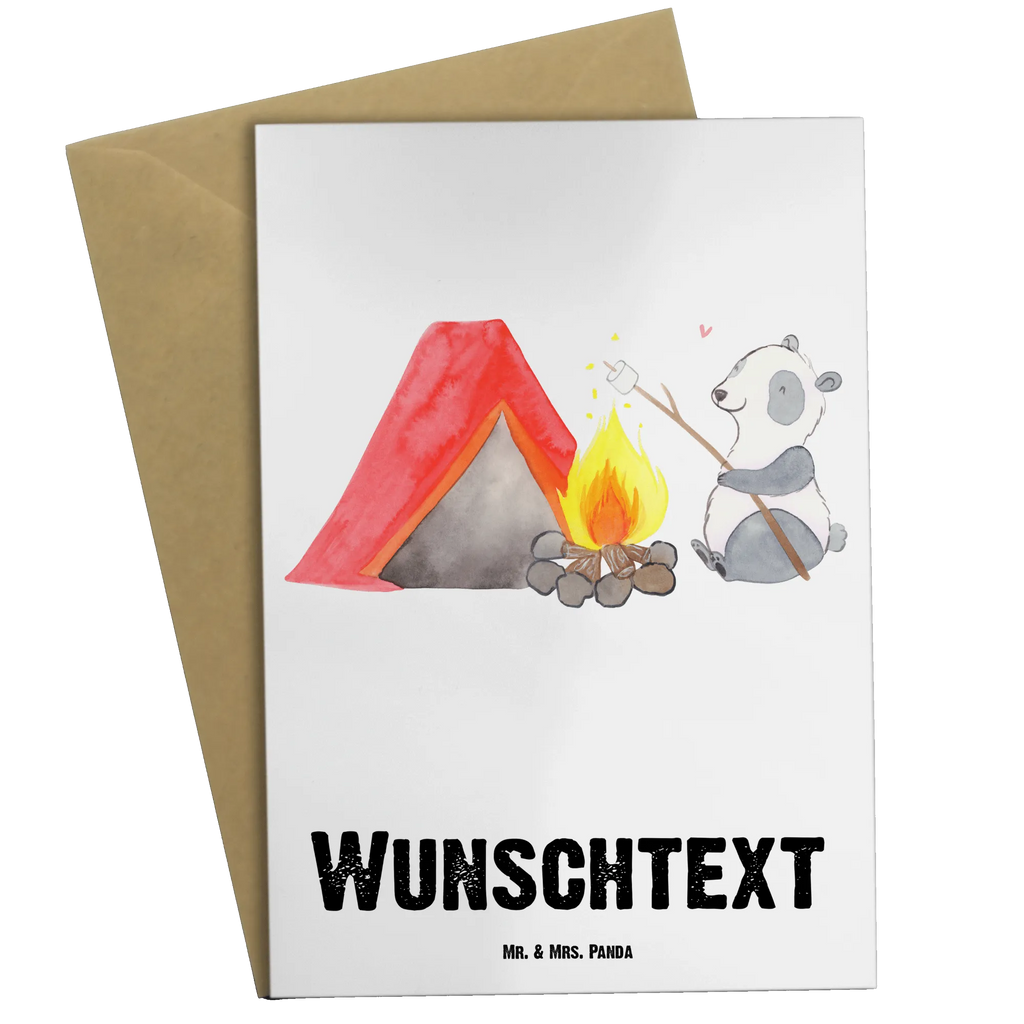 Personalised greetings card panda Camp Gift, sport, hobby, giving, thank you, award, profit, athlete, camping, Camping, campsite, go camping