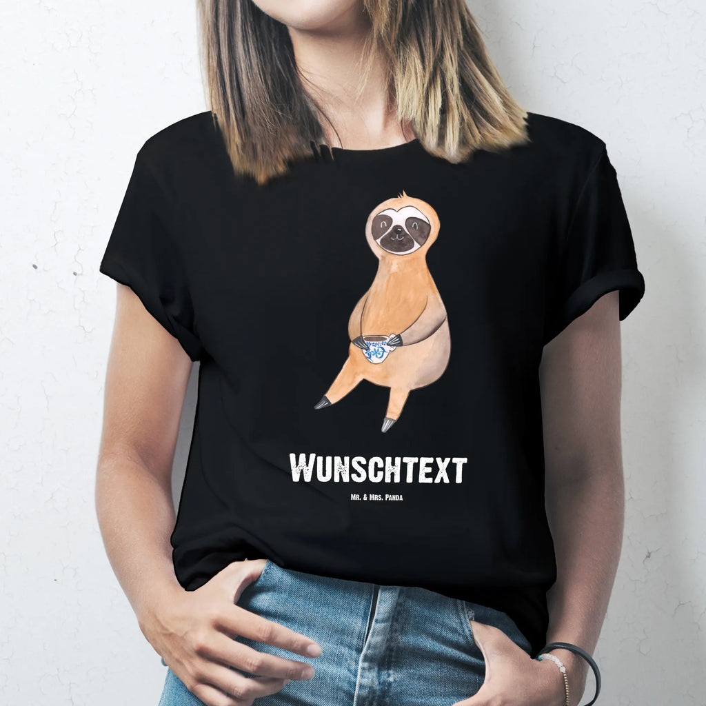 Rozmiar L Personalizowana koszulka Leniwiec kawa T-Shirt Personalisiert, Wunschtext, Bedrucken, T-Shirt mit Namen, T-Shirt mit Aufruck, Faultier Deko, Faultier Geschenk, Faultier, faul, Frühaufsteher, Faultiere, Kaffeegetränk, Coffee, Morgenmuffel, Erster Kaffee, Lieblingstier, Kaffeetasse, Genießer, Kaffee