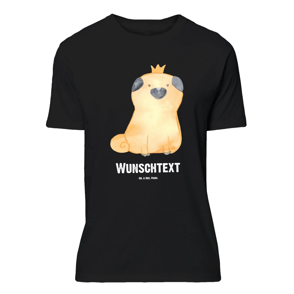 Personalisiertes T-Shirt Mops Krone Bedrucken, Wunschtext, Männer, T-Shirt mit Aufruck, Frauen, T-Shirt mit Namen, T-Shirt Personalisiert, Hund, Hundemotiv, Haustier, Hunderasse, Tierliebhaber, Hundebesitzer, Sprüche, lustig, Hundebesitzer. Spruch, kinderlos, allergisch, Hausregel, Mops
