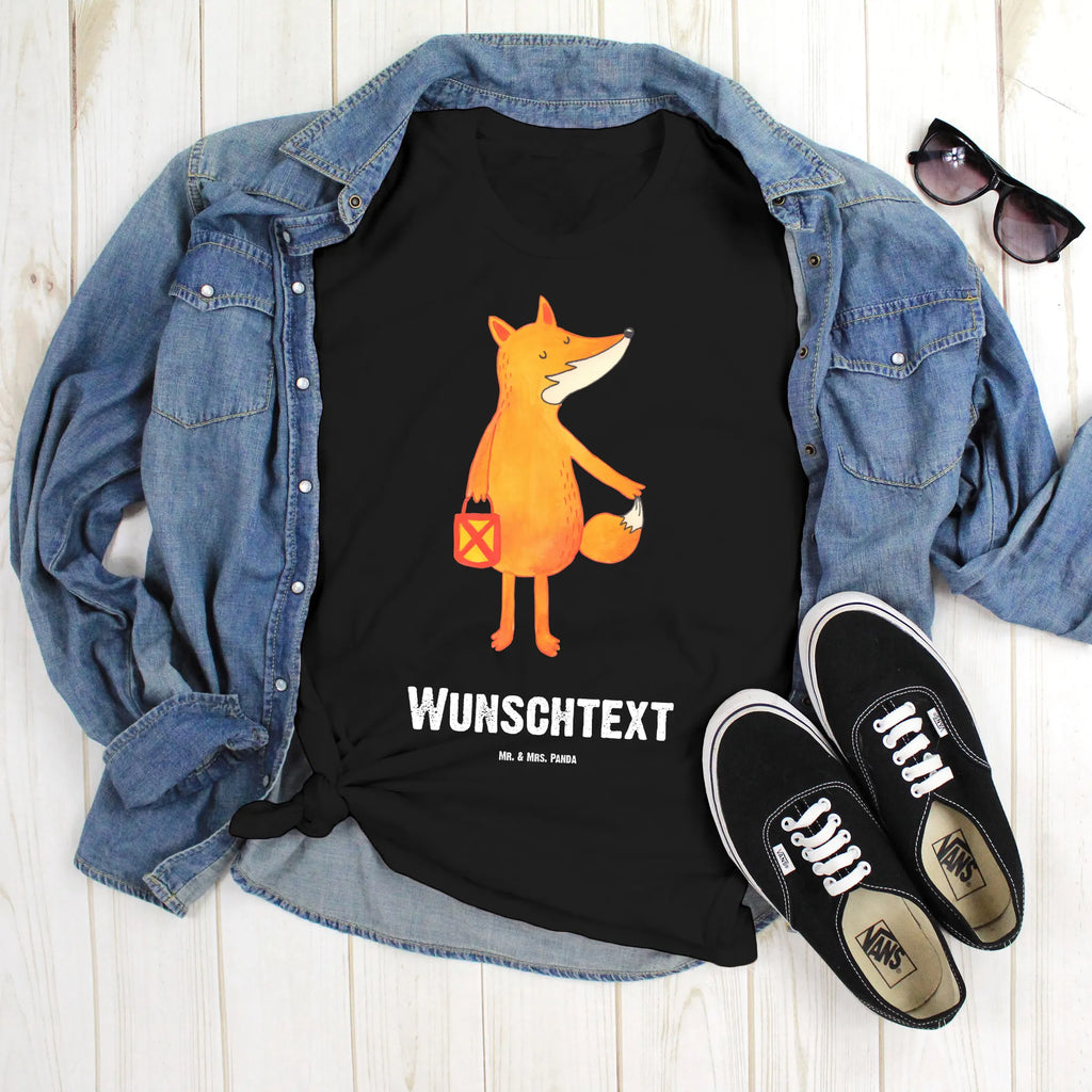 Personalisiertes T-Shirt Fuchs Laterne T-Shirt mit Namen, Bedrucken, T-Shirt mit Aufruck, Wunschtext, T-Shirt Personalisiert, Fuchs, Liebeskummer Spruch, Spruch Trösten, Laternenumzug, Füchse, Aufmuntern, Laterne, Cäsar Otto Hugo Flaischlen, Sankt Martin