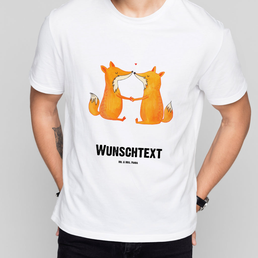 Personalised T-Shirt foxes Love T-Shirt mit Namen, Wunschtext, Bedrucken, T-Shirt Personalisiert, T-Shirt mit Aufruck, Fuchs, Fox, Paar, Liebesbeweis, Partner, Ehe, Verlobte, Ehemann, Liebespaar, Ehefrau, Füchse, Freundin, Liebe, Freund