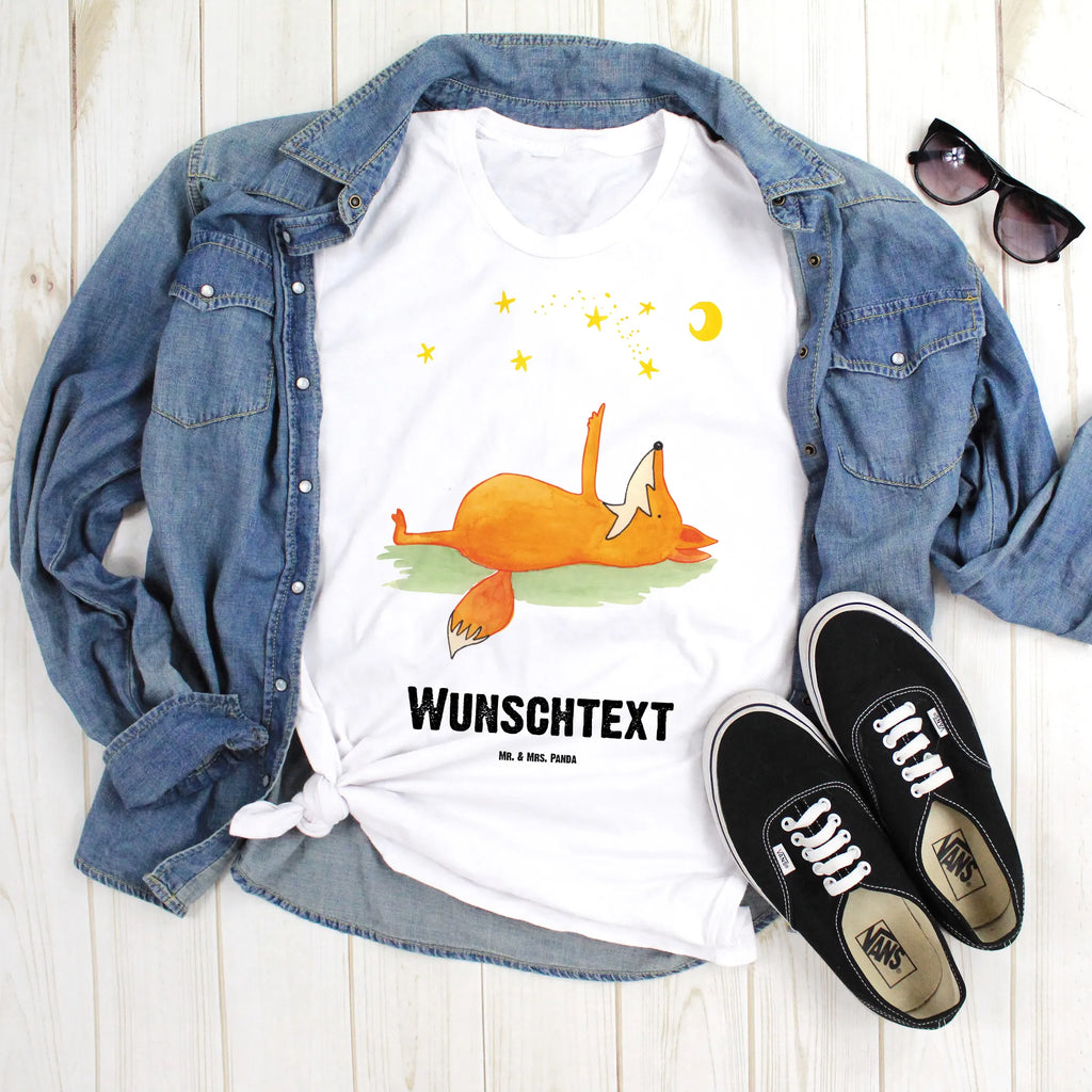 Personalised T-Shirt Fox Stars Bedrucken, T-Shirt mit Aufruck, T-Shirt Personalisiert, T-Shirt mit Namen, Wunschtext, Fuchs, Füchse, Tröstende Worte, Spruch Positiv, Spruch schön, Always Look On The Bright Side Of Life, Romantik