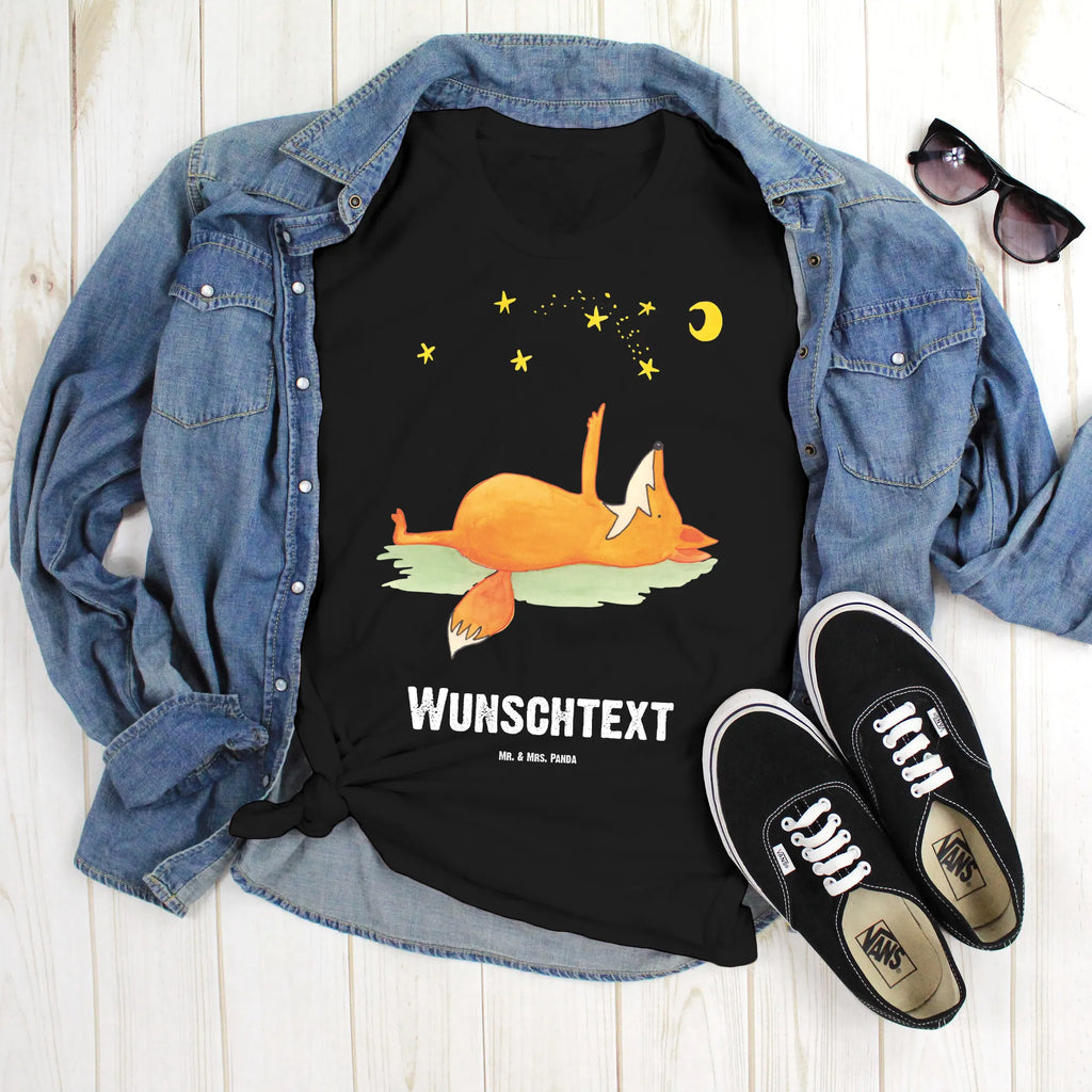 Personalised T-Shirt Fox Stars Bedrucken, T-Shirt mit Aufruck, T-Shirt Personalisiert, T-Shirt mit Namen, Wunschtext, Fuchs, Füchse, Tröstende Worte, Spruch Positiv, Spruch schön, Always Look On The Bright Side Of Life, Romantik