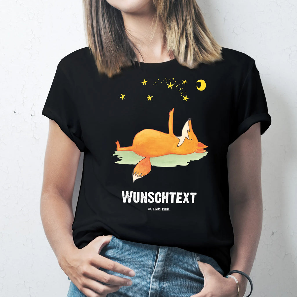 Personalised T-Shirt Fox Stars Bedrucken, T-Shirt mit Aufruck, T-Shirt Personalisiert, T-Shirt mit Namen, Wunschtext, Fuchs, Füchse, Tröstende Worte, Spruch Positiv, Spruch schön, Always Look On The Bright Side Of Life, Romantik