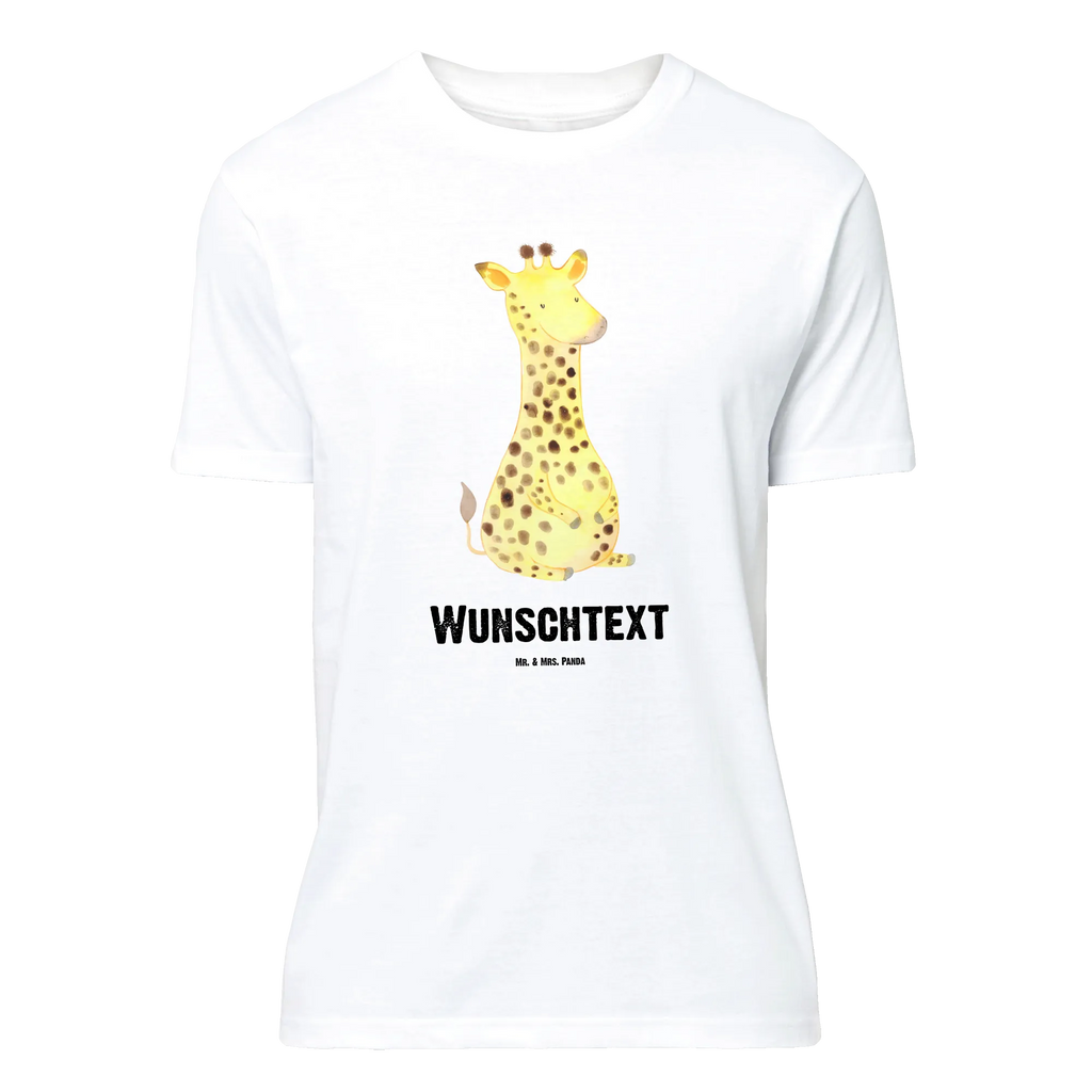 Rozmiar L Personalizowana koszulka żyrafa Zadowolony T-Shirt mit Aufruck, Wunschtext, T-Shirt mit Namen, T-Shirt Personalisiert, Bedrucken, Wildtiere, Afrika, Glück, Zufrieden, Giraffe, Abenteuer