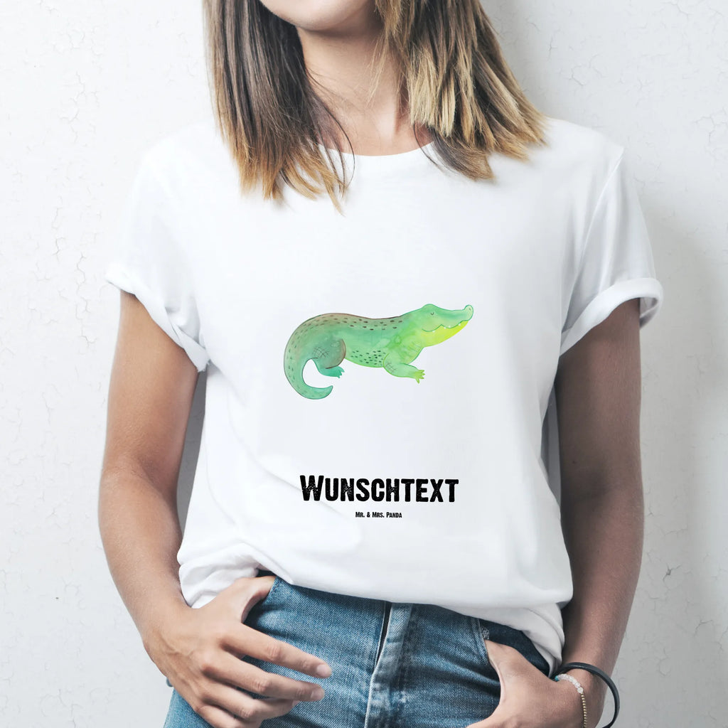 Personalisiertes T-Shirt Krokodil Wunschtext, T-Shirt mit Namen, Bedrucken, T-Shirt Personalisiert, T-Shirt mit Aufruck, Meer, Urlaub, Meerestiere, Lieblingsmensch, Reiselust, Krokodile, Freundin, Abenteuerlust, Verrückt sein, Beste Freundin, Spontan sein, Krokodil