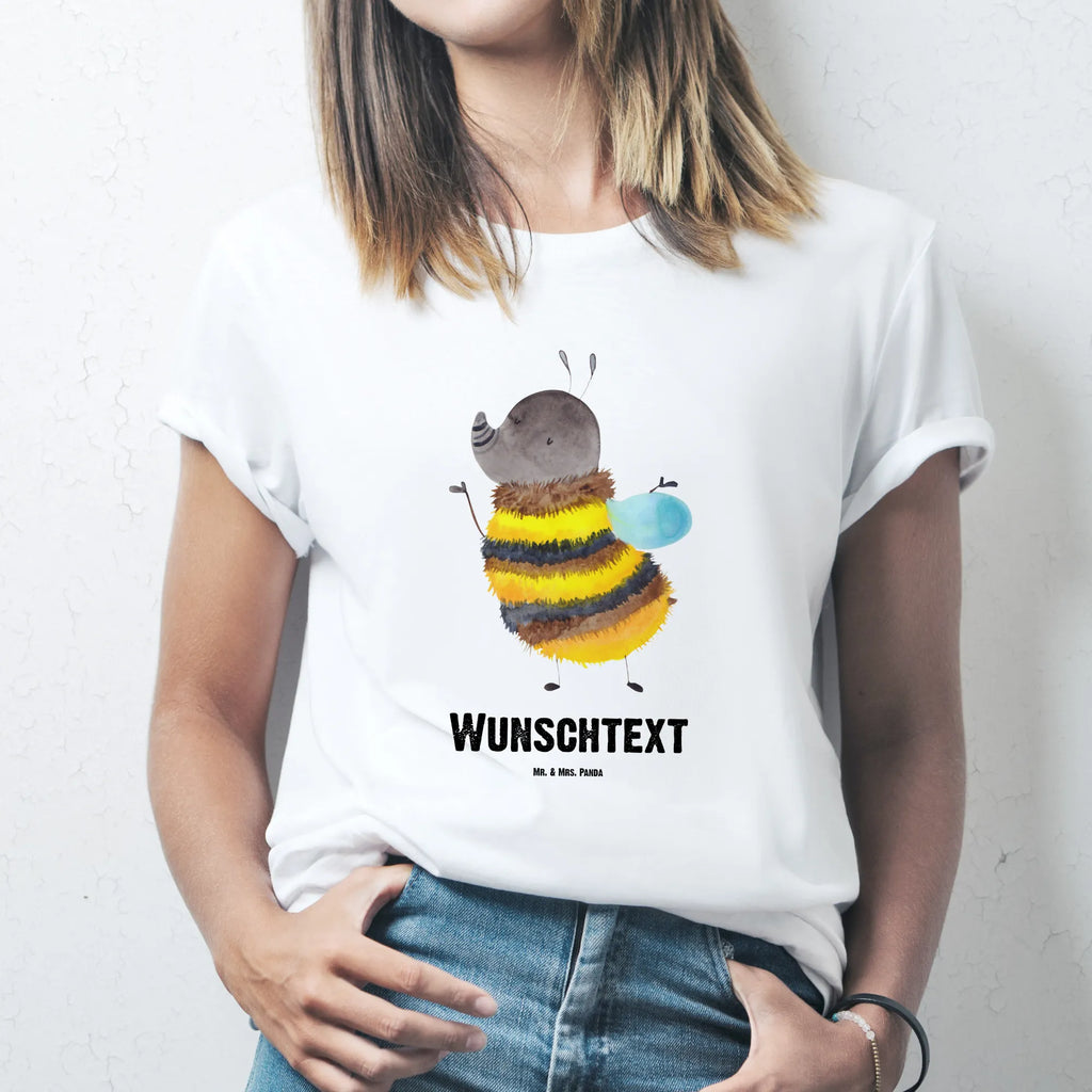 Rozmiar L Personalizowana koszulka trzmiel puszysty T-Shirt mit Aufruck, Bedrucken, T-Shirt Personalisiert, Frauen, Männer, T-Shirt mit Namen, Wunschtext, Tiermotive, Gute Laune, lustige Sprüche, Tiere, Hummel, Biene, Blume, Flauschig, Natur