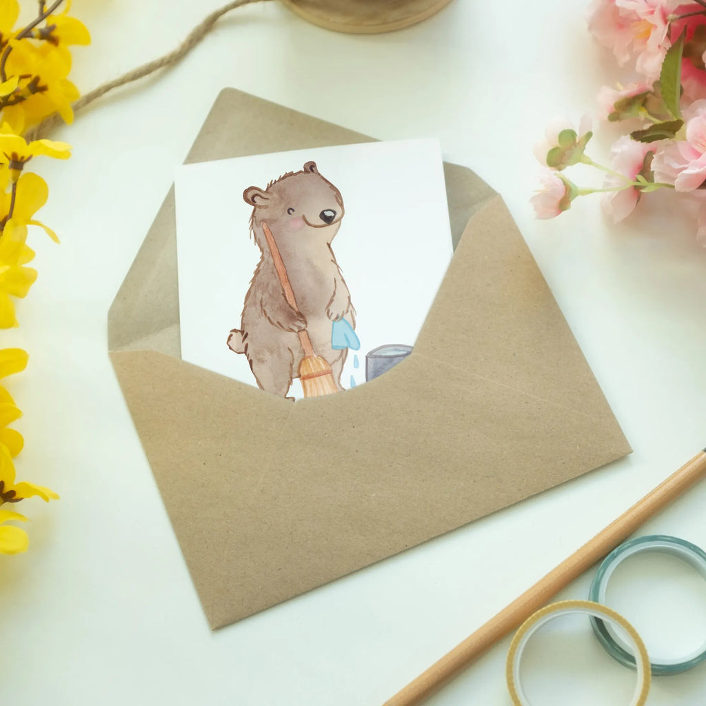 Personalised greetings card cleaning lady heart gift, gift idea, best, farewell gift, passing exam, anniversary, retirement, promotion, job start, sayings, funny, profession