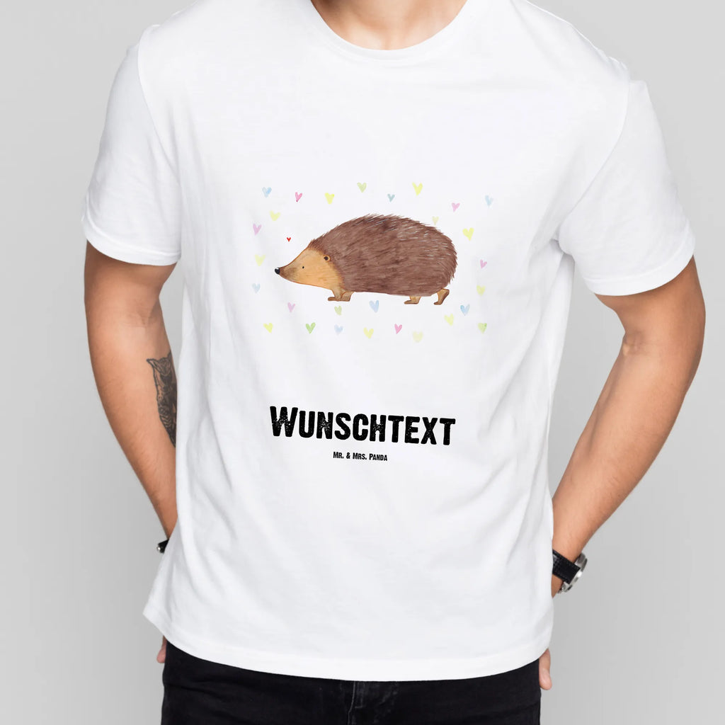 Personalised T-Shirt Hedgehog hearts T-Shirt mit Namen, T-Shirt mit Aufruck, Bedrucken, T-Shirt Personalisiert, Wunschtext, Lustige Sprüche, Gute Laune, Tiere, Tiermotive, Kuss, Liebe, Igel, Leben, Herz, Herzen, Vertrauen