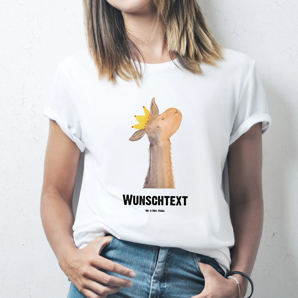 Personalisiertes T-Shirt Lamakopf König T-Shirt mit Namen, T-Shirt Personalisiert, T-Shirt mit Aufruck, Bedrucken, Wunschtext, Alpaka, Lama, Abitur, König, Chef, Lamas, Vorgesetzter, Königin, Kollegin, Büro Kollege, Abi, Papa, Mama, Freundin