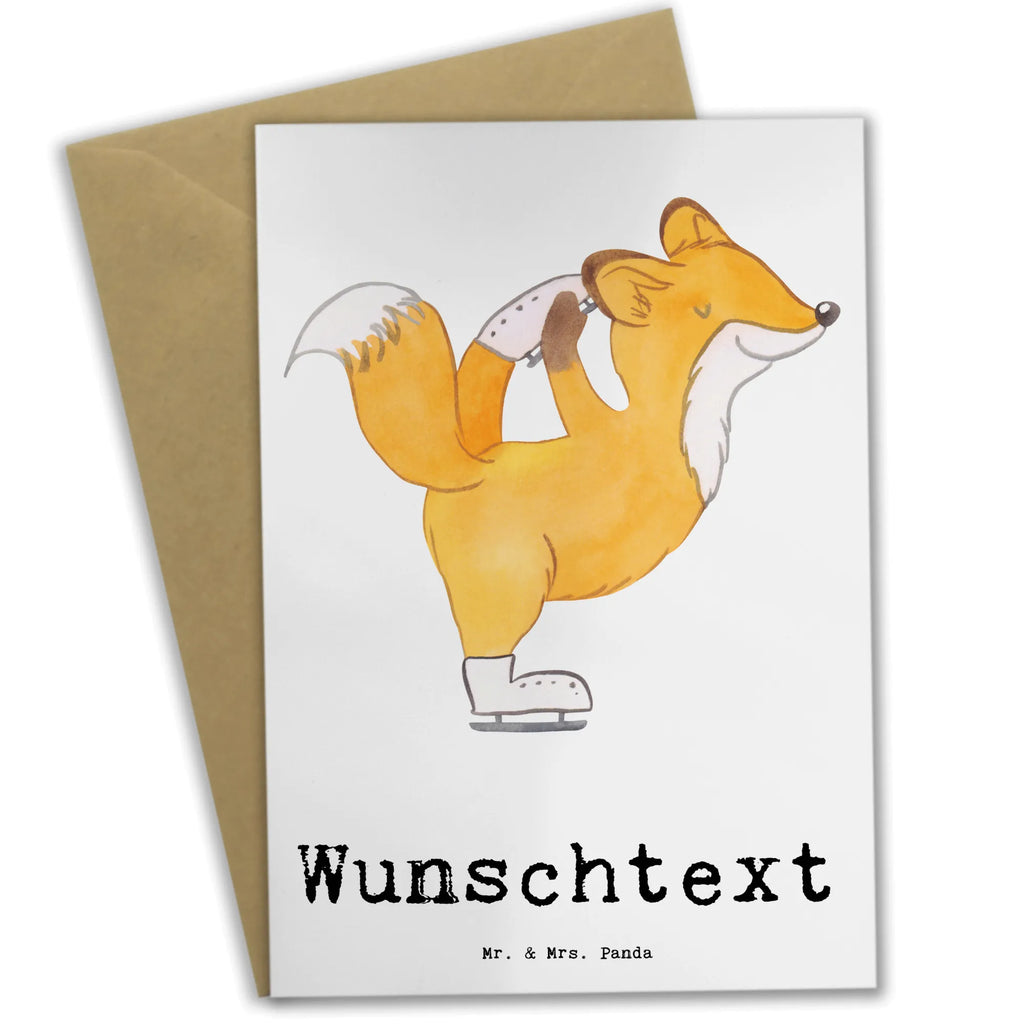 Personalised greetings card Fox figure skater Gift, sport, hobby, giving, thank you, award, profit, athlete, Figure skater, ice art, figure skater