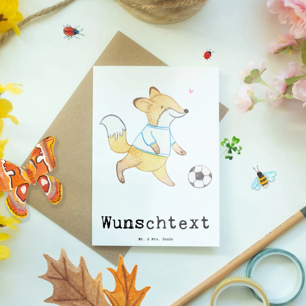 Spersonalizowana kartka z życzeniami Lis grać w piłkę nożną Prezent, Sport, Dyscyplina sportowa, Hobby, Darować, Dziękuję, Dzięki, Wyróżnienie, Wygrana, Sportowiec