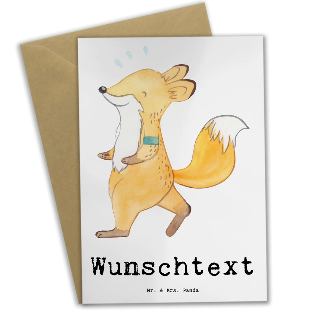 Personalised greetings card Fox Jog Gift, sport, hobby, giving, thank you, award, profit, athlete, jogging, running