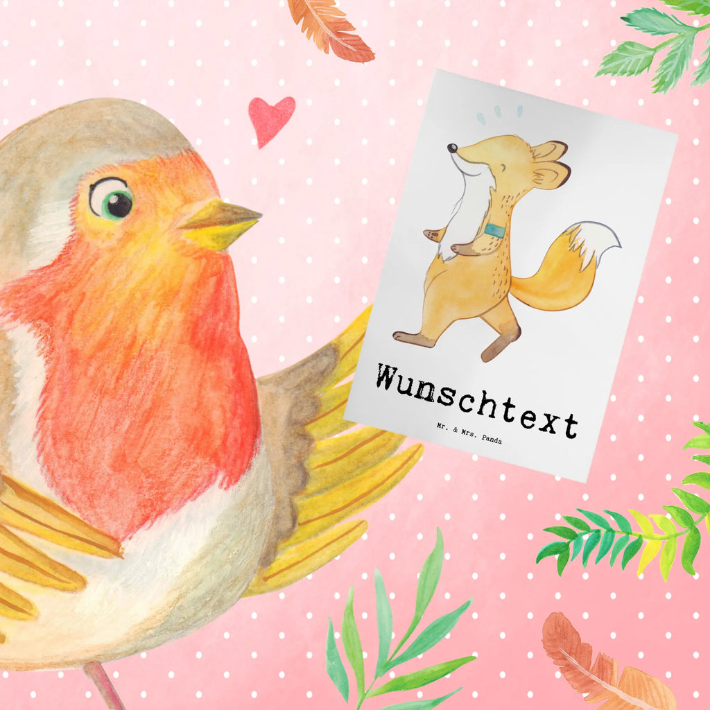 Personalised greetings card Fox Jog Gift, sport, hobby, giving, thank you, award, profit, athlete, jogging, running