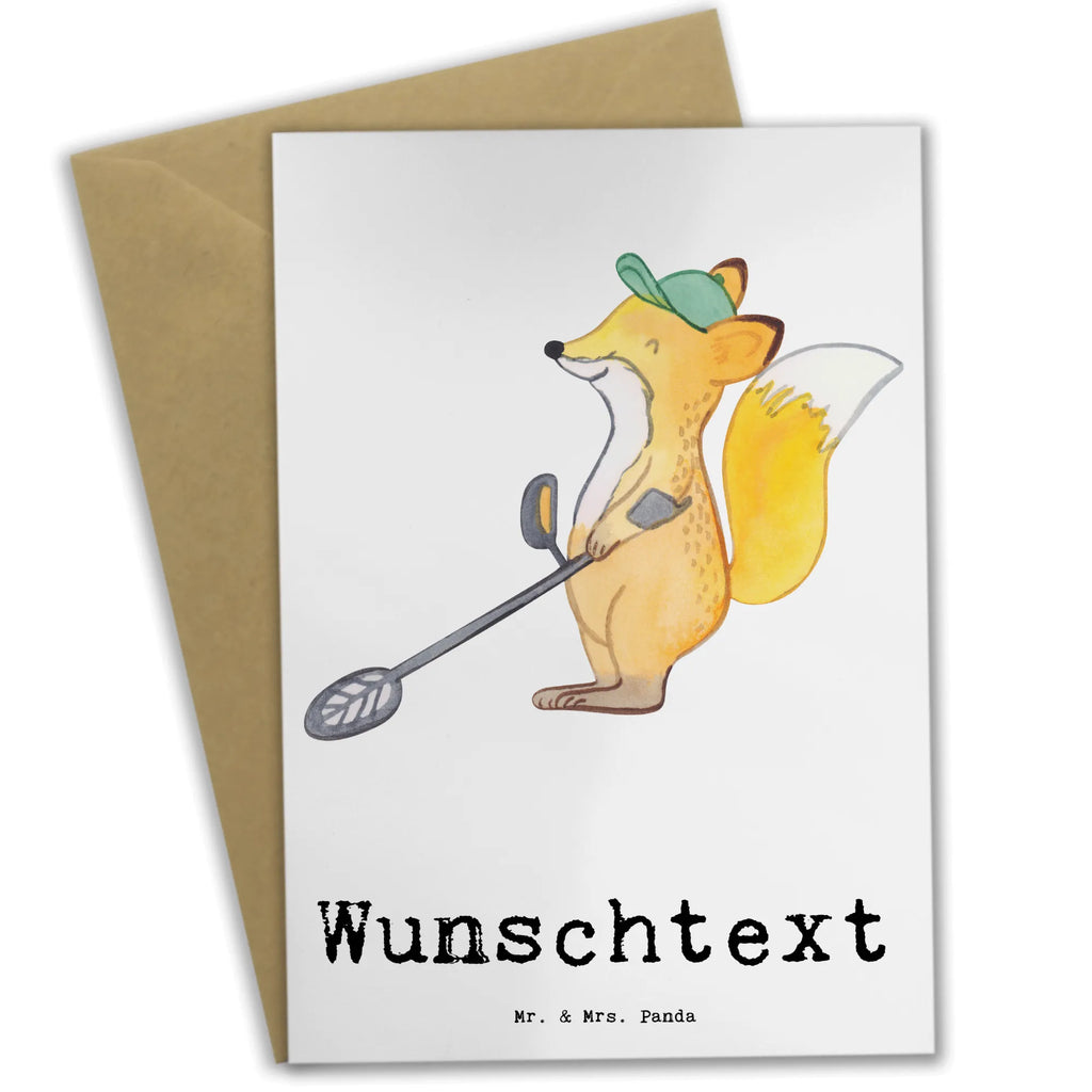 Personalised greetings card Fox metal detector Gift, sport, hobby, giving, thank you, award, profit, athlete, look for coins, Metal detector, treasure hunt, probe walker, probe