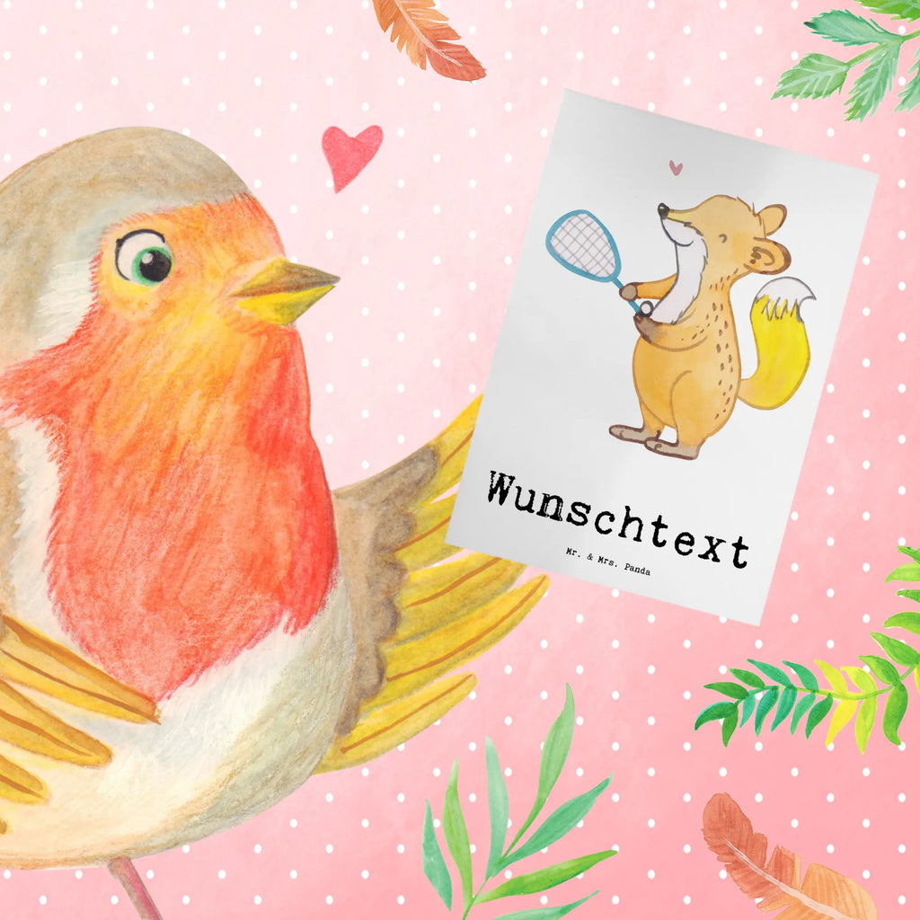 Spersonalizowana kartka z życzeniami lis grać w squasha Prezent, Sport, Dyscyplina sportowa, Hobby, Darować, Dziękuję, Dzięki, Wyróżnienie, Wygrana, Sportowiec