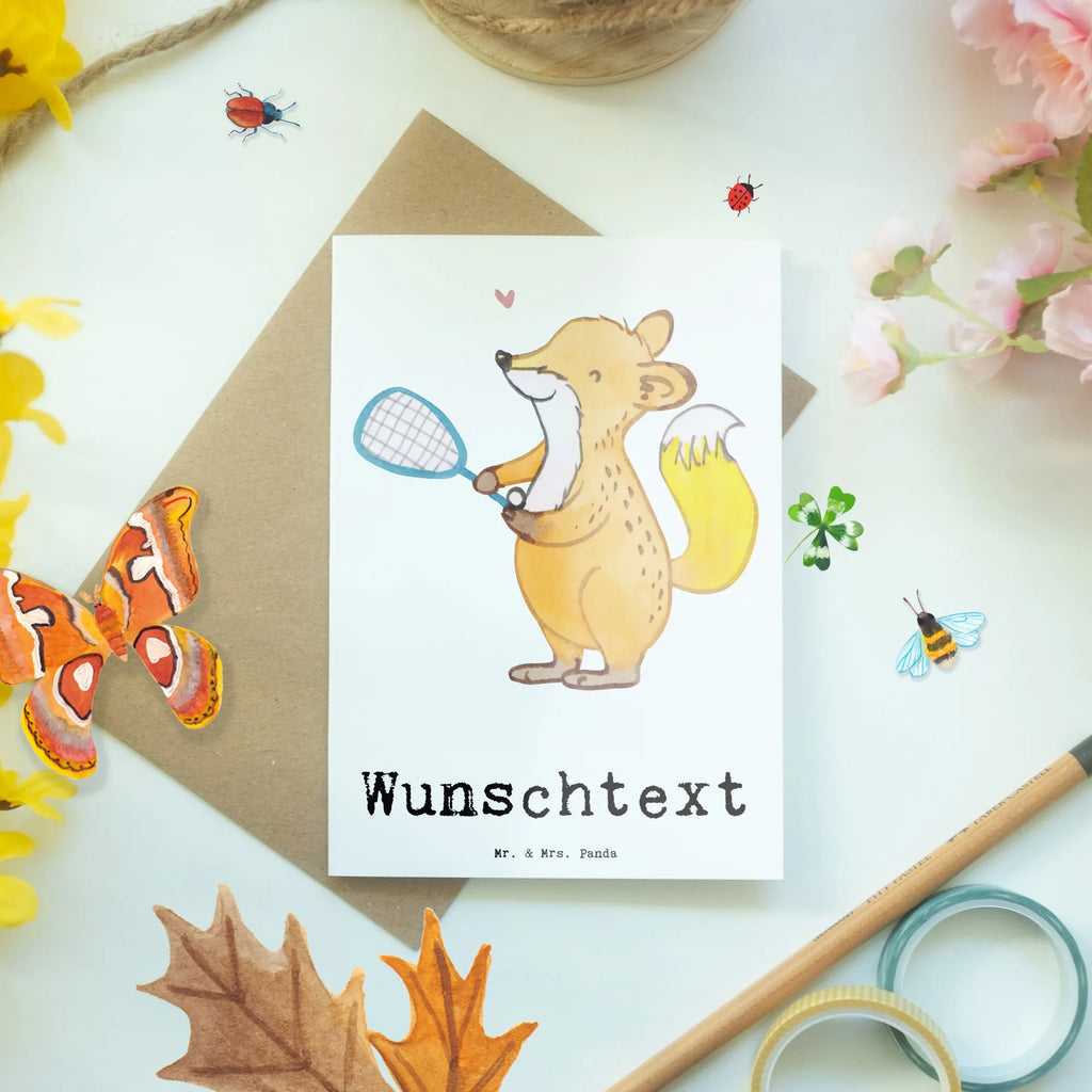 Spersonalizowana kartka z życzeniami lis grać w squasha Prezent, Sport, Dyscyplina sportowa, Hobby, Darować, Dziękuję, Dzięki, Wyróżnienie, Wygrana, Sportowiec