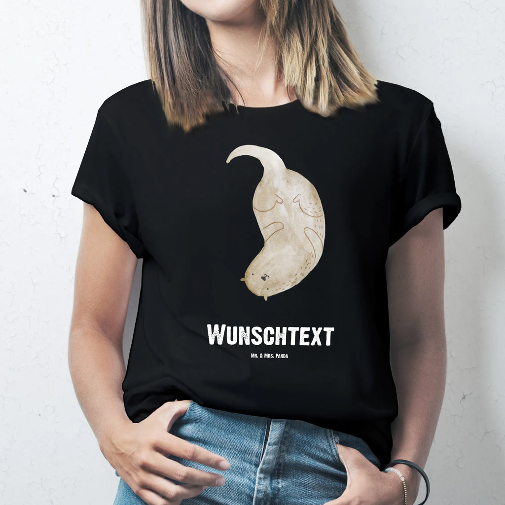 Personalised T-Shirt otter upside down T-Shirt mit Namen, Wunschtext, Bedrucken, T-Shirt mit Aufruck, T-Shirt Personalisiert, Fischotter, Seeotter, Otter, Otter Seeotter See Otter