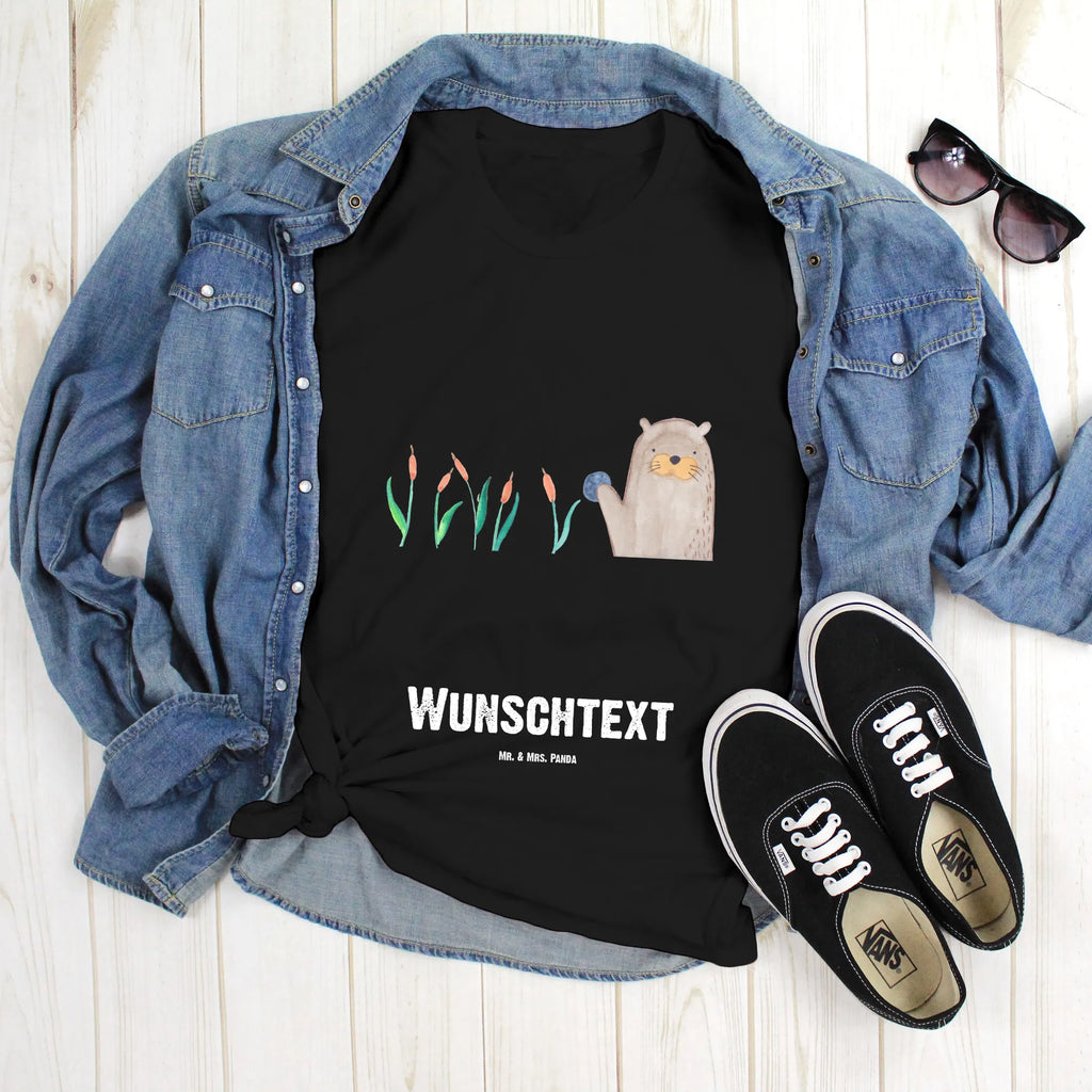 Personalised T-Shirt otter Stone T-Shirt mit Namen, T-Shirt mit Aufruck, T-Shirt Personalisiert, Bedrucken, Wunschtext, Fischotter, Seeotter, Otter, Otter Seeotter See Otter