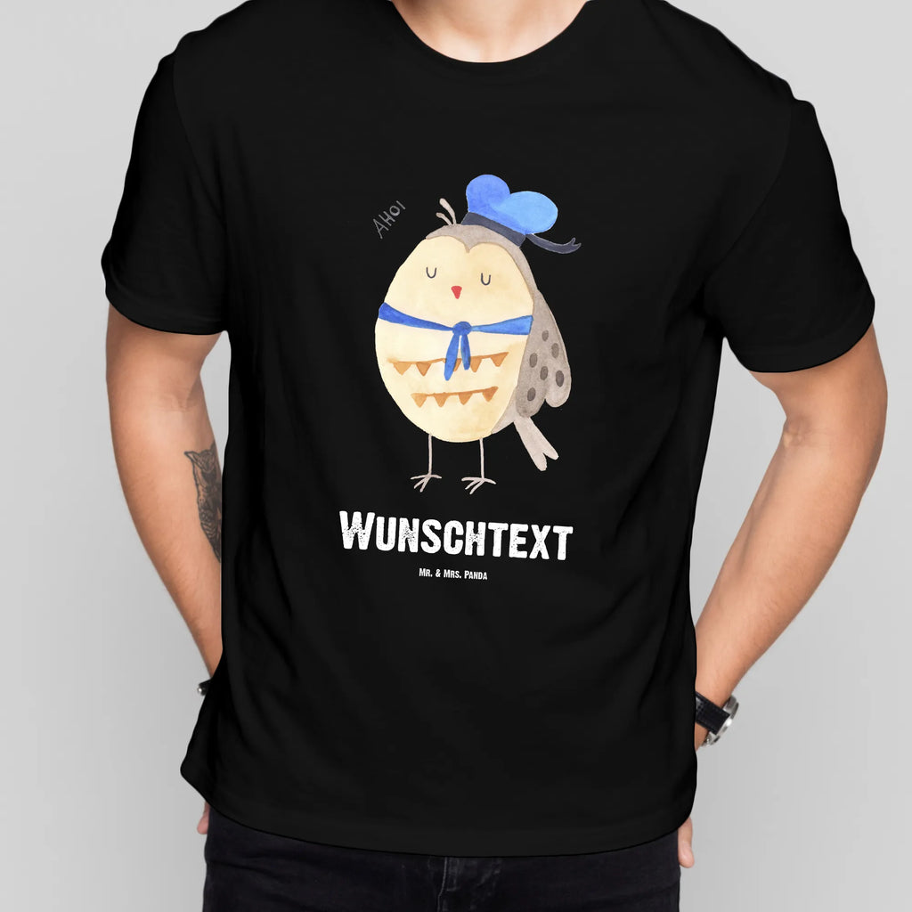 Rozmiar L Personalizowana koszulka sowa Marynarz Wunschtext, T-Shirt mit Namen, Bedrucken, T-Shirt mit Aufruck, T-Shirt Personalisiert, Eule, Heimathafen, Owl, Eule Deko, Seefahrer, Hochzeitstag Geschenk, Eule Spruch, Ehe, Matrose, Freundin, Wortspiel Lustig