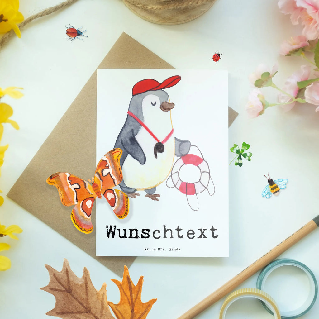 Personalised greetings card lifeguard Heart gift, gift idea, best, farewell gift, passing exam, anniversary, retirement, promotion, job start, sayings, funny, profession