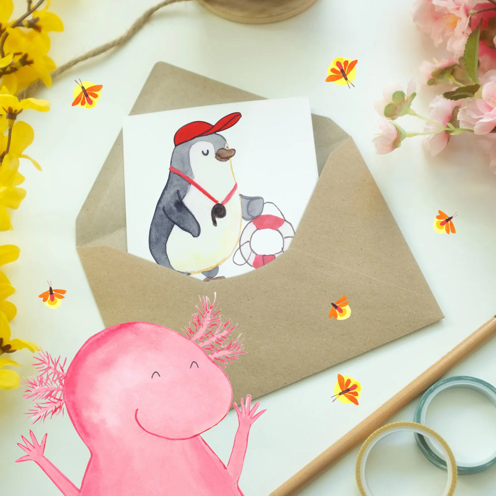 Personalised greetings card lifeguard Heart gift, gift idea, best, farewell gift, passing exam, anniversary, retirement, promotion, job start, sayings, funny, profession