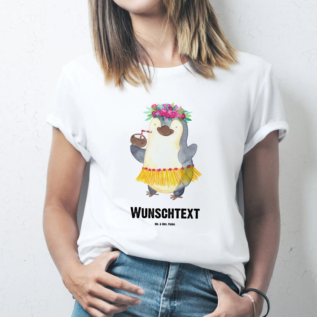 Personalised T-Shirt Penguin coconut T-Shirt Personalisiert, T-Shirt mit Aufruck, Bedrucken, Wunschtext, T-Shirt mit Namen, Pinguin, Hawaii, Pinguine, Aloha, Urlaub, Kokosnuss