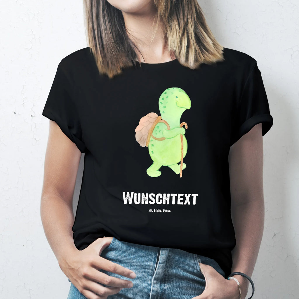 Rozmiar L Personalizowana koszulka żółw Wędrowiec T-Shirt mit Namen, Wunschtext, T-Shirt mit Aufruck, T-Shirt Personalisiert, Bedrucken, Schildkröte, Schildkröten, Motivation, Neuanfang, Motivationsspruch, Motivationssprüche