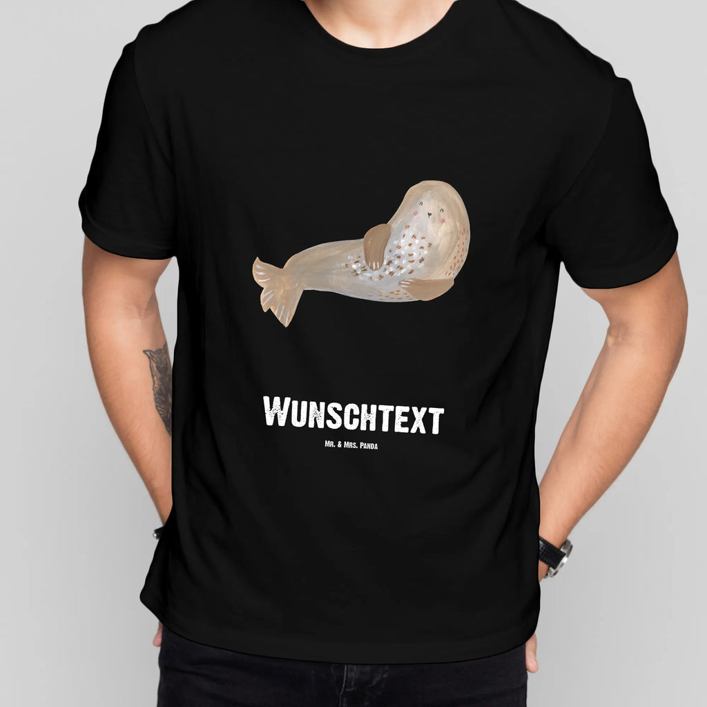 Personalised T-Shirt seal Laugh T-Shirt mit Namen, Bedrucken, Wunschtext, T-Shirt Personalisiert, T-Shirt mit Aufruck, Lustige Sprüche, Gute Laune, Tiere, Tiermotive, Strand, Meerestier, Robben, Ostsee, Robbe, Seehund, Nordsee