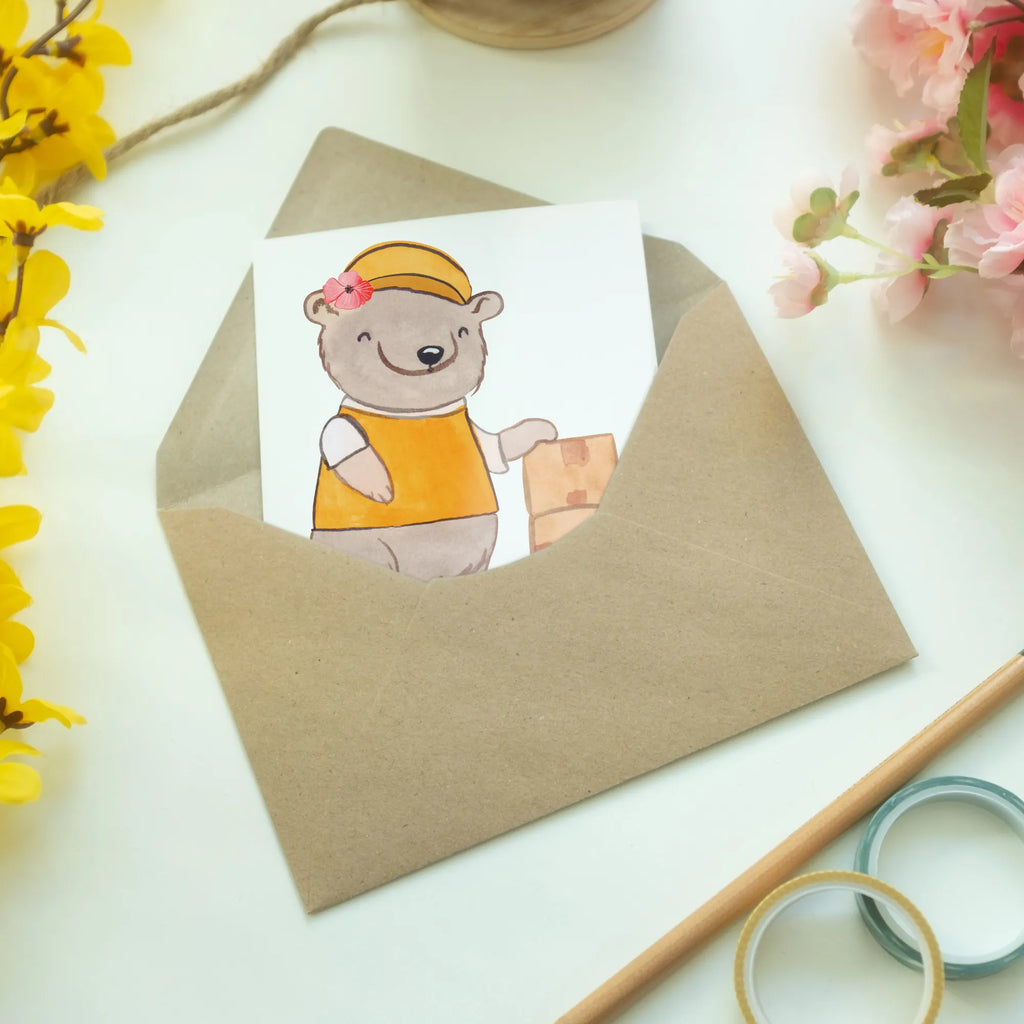 Personalised greetings card Delivery service employee Heart gift, gift idea, best, farewell gift, passing exam, anniversary, retirement, promotion, job start, sayings, funny, profession