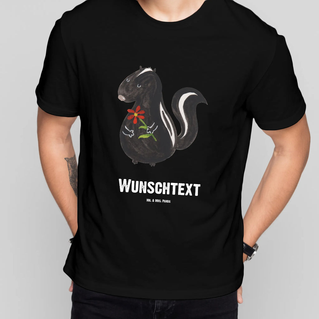Personalisiertes T-Shirt Stinktier Blume Wunschtext, T-Shirt Personalisiert, T-Shirt mit Namen, Bedrucken, T-Shirt mit Aufruck, Stinktier, Skunk, Dreams, Träume, Wildtier, Stinker, Tagträumer, Stinki, Raubtier, Verträumt