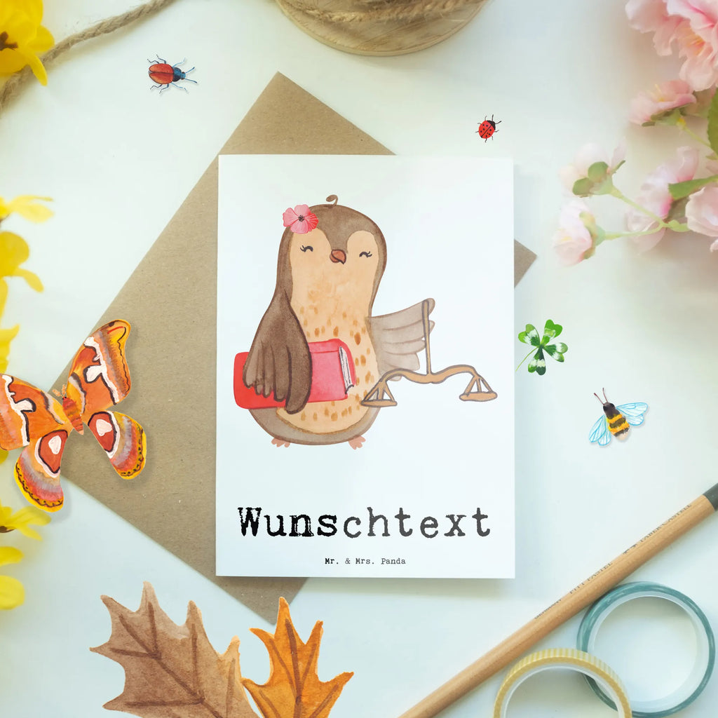 Personalised greetings card female lawyer Heart gift, gift idea, best, farewell gift, passing exam, anniversary, retirement, promotion, job start, sayings, funny, profession