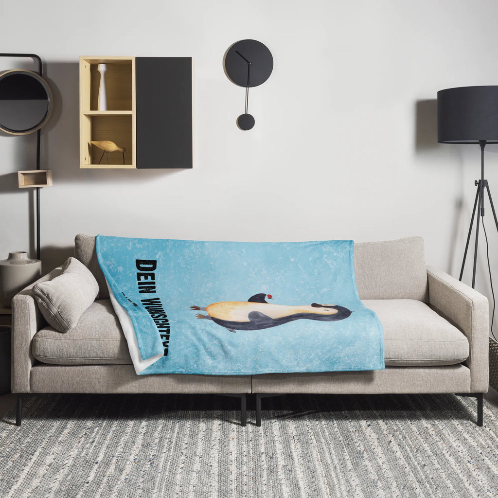 Personalisierte Decke Pinguin Marienkäfer Decke bedrucken, Kuscheldecke bedrucken, Kuscheldecke mit Namen, Decke mit Namen, Personalisierte Decke, Pinguin, Wunder, Freude, Liebe, Pinguine, Lebensfreude, Glück, Marienkäfer