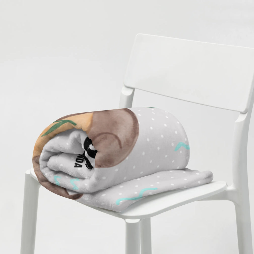 Personalisierte Decke Otter mit Seerose Personalisierte Decke, Decke bedrucken, Kuscheldecke mit Namen, Kuscheldecke bedrucken, Decke mit Namen, Otter, Fischotter, Seeotter, Otter Seeotter See Otter