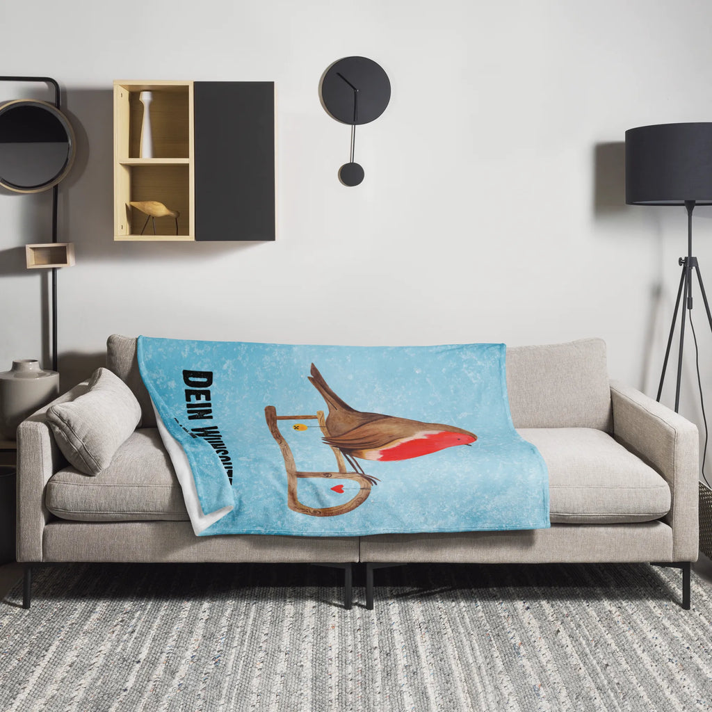 Personalised blanket robin Sleds custom throw blanket, personalized throw, blanket with name, custom printed blanket, personalized fleece, custom blanket, personalized quilt, photo blanket, monogrammed blanket, fleece blanket with name, Winter, Christmas, Christmas time, snow, bird, sleigh