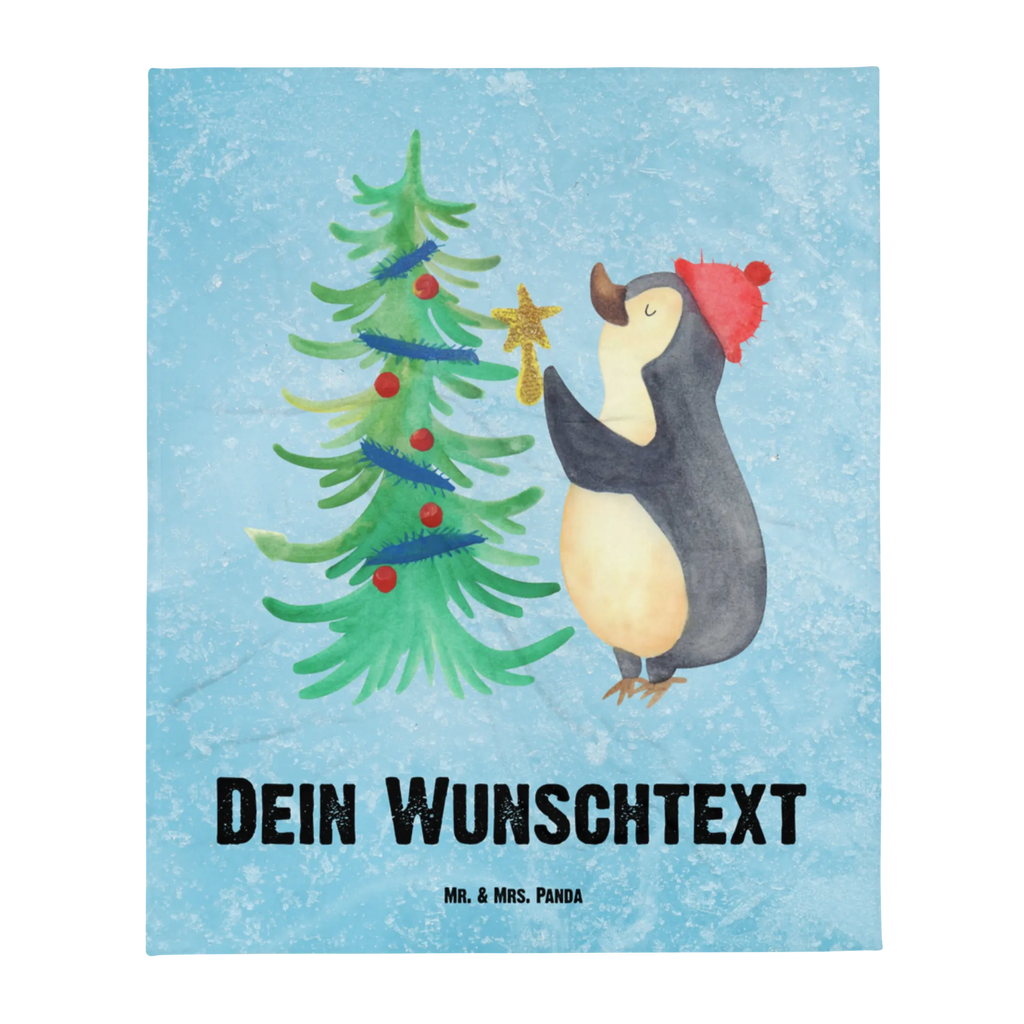 Personalisierte Decke Pinguin Weihnachtsbaum Kuscheldecke mit Namen, Decke mit Namen, Decke bedrucken, Personalisierte Decke, Kuscheldecke bedrucken, Winter, Weihnachten, Weihnachtsdeko, Nikolaus, Advent, Heiligabend, Wintermotiv, Pinguin