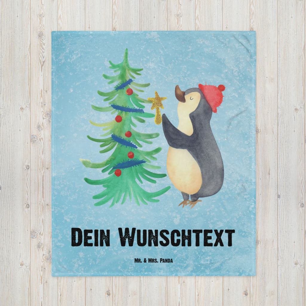Personalisierte Decke Pinguin Weihnachtsbaum Kuscheldecke mit Namen, Decke mit Namen, Decke bedrucken, Personalisierte Decke, Kuscheldecke bedrucken, Winter, Weihnachten, Weihnachtsdeko, Nikolaus, Advent, Heiligabend, Wintermotiv, Pinguin