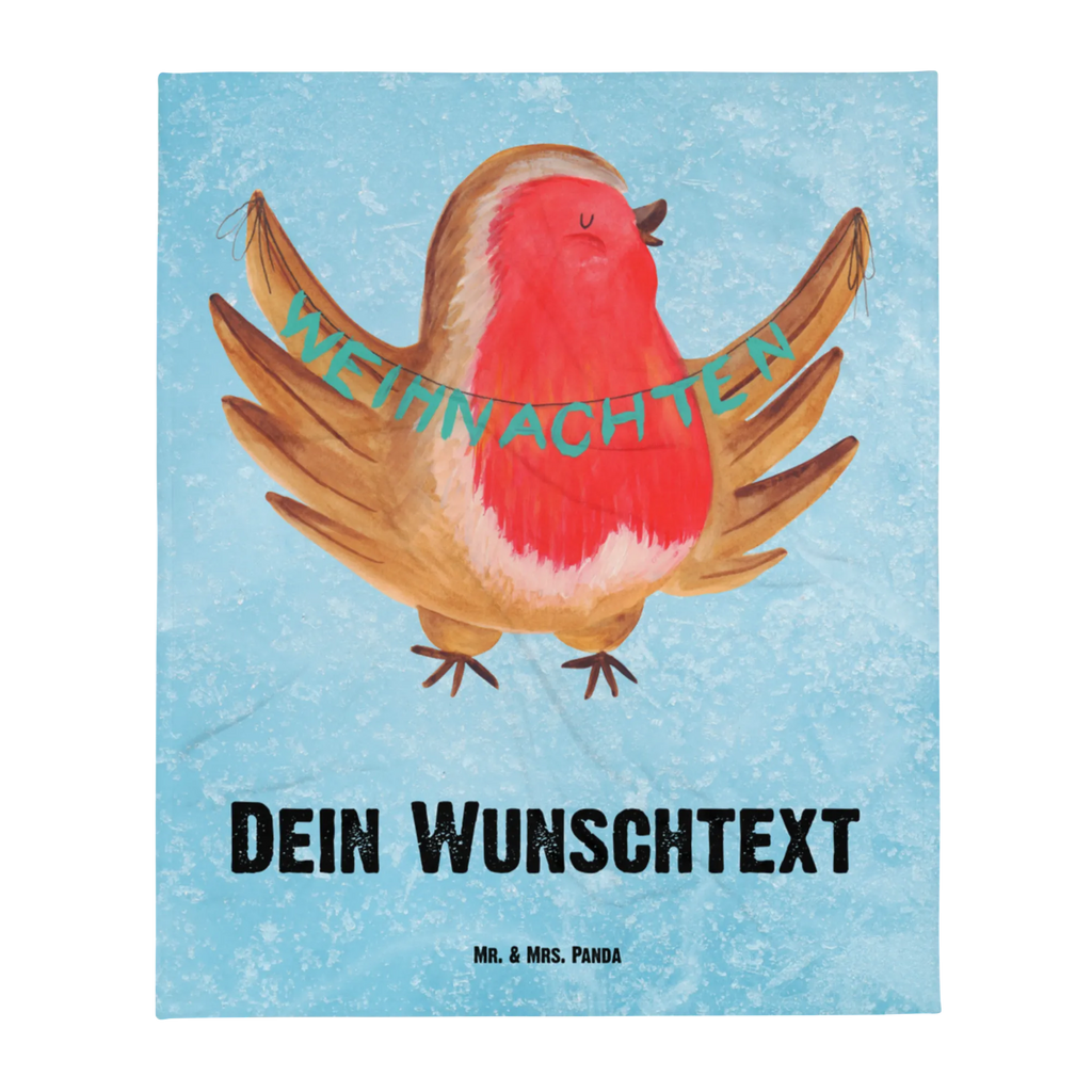 Personalisierte Decke Rotkehlchen Weihnachten Decke mit Namen, Kuscheldecke mit Namen, Kuscheldecke bedrucken, Decke bedrucken, Personalisierte Decke, Winter, Weihnachten, Weihnachtsdeko, Nikolaus, Advent, Heiligabend, Wintermotiv, Weihnachtsgruß, Weihnachtsmotiv, xmas, Vogel, Frohe Weihnachten