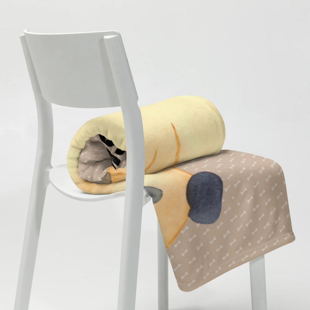 Personalizowany koc Mops Pies, motyw psa, zwierzę domowe, rasa psa, miłośnik zwierząt, właściciel psa, powiedzenia