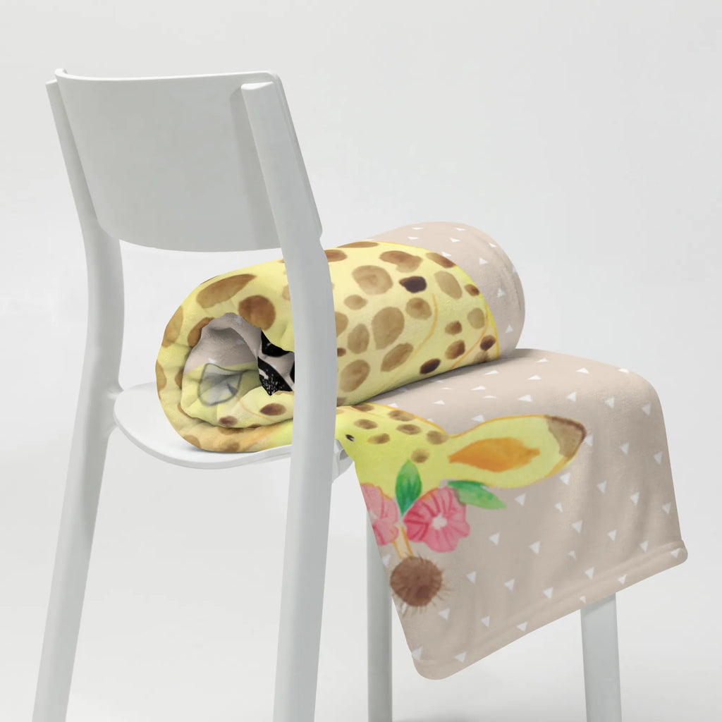 Personalizowany koc żyrafa Wieniec kwiatów Afryka, dzikie zwierzęta