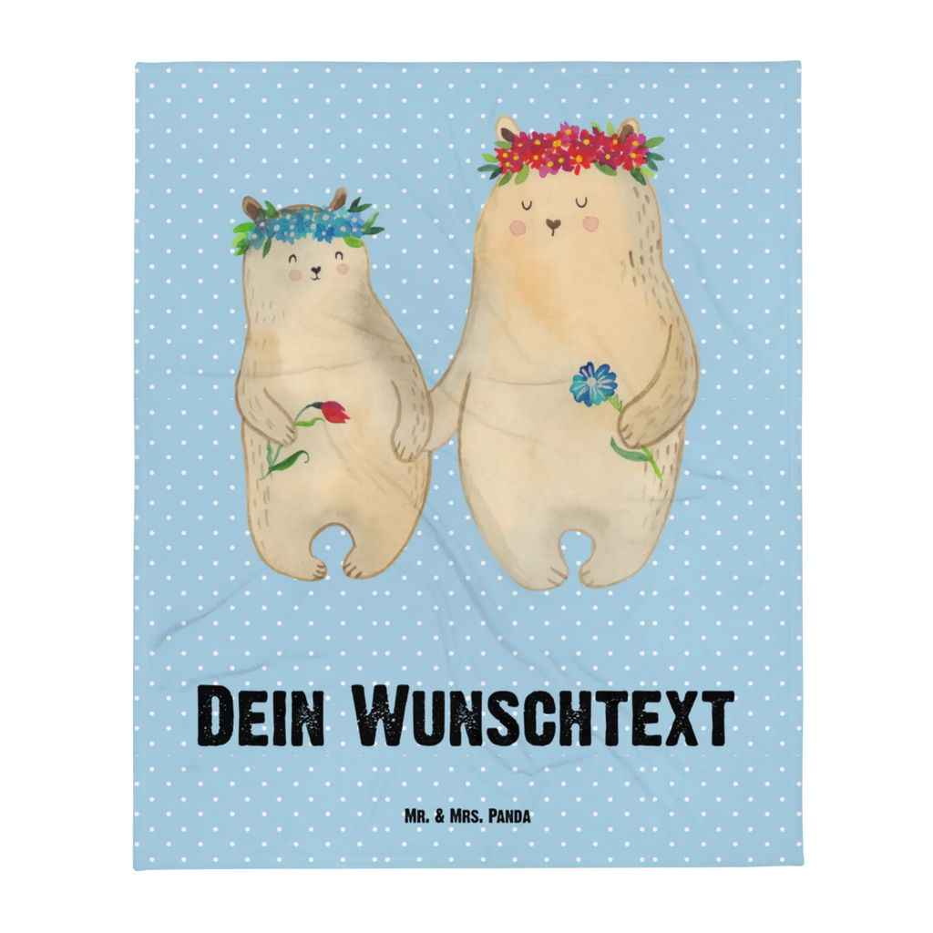 Personalisierte Decke Bären mit Blumenkranz Kuscheldecke bedrucken, Kuscheldecke mit Namen, Decke mit Namen, Decke bedrucken, Personalisierte Decke, Familie, Vatertag, Muttertag, Bruder, Schwester, Mama, Papa, Oma, Opa, Lieblingsmama, Bär, Bären, weltbeste Mama, Family, Mutter, Mutti, Vorbild, beste Mutter, Kinder, Lieblingsmensch, Mami, Kind, Tochter, Geschenk Mama. Muttertag, Töchter