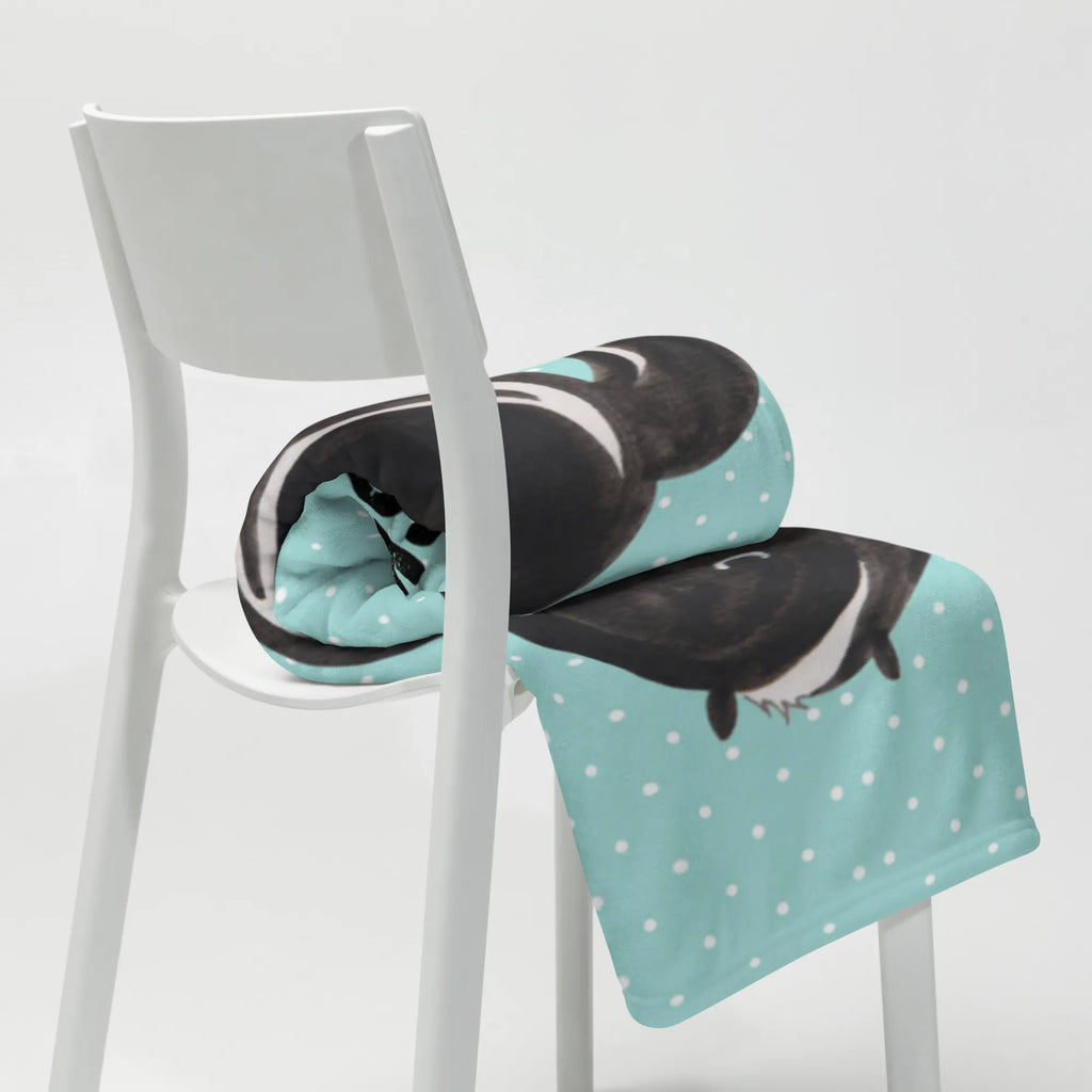 Personalisierte Decke Stinktier Blume Decke bedrucken, Kuscheldecke bedrucken, Kuscheldecke mit Namen, Decke mit Namen, Personalisierte Decke, Stinktier, Skunk, Stinker, verträumt, Träume, Dreams, Wildtier, Tagträumer, Stinki, Raubtier