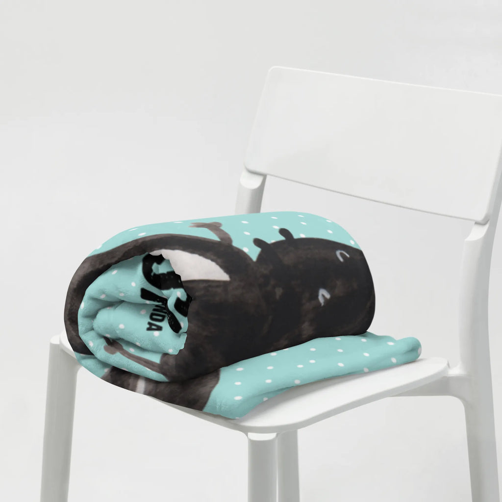 Personalisierte Decke Stinktier Handstand Kuscheldecke mit Namen, Decke mit Namen, Kuscheldecke bedrucken, Decke bedrucken, Personalisierte Decke, Stinktier, Skunk, Raubtier, Spielplatz, verpielt, Wildtier, Stinki, Stinker, Kind