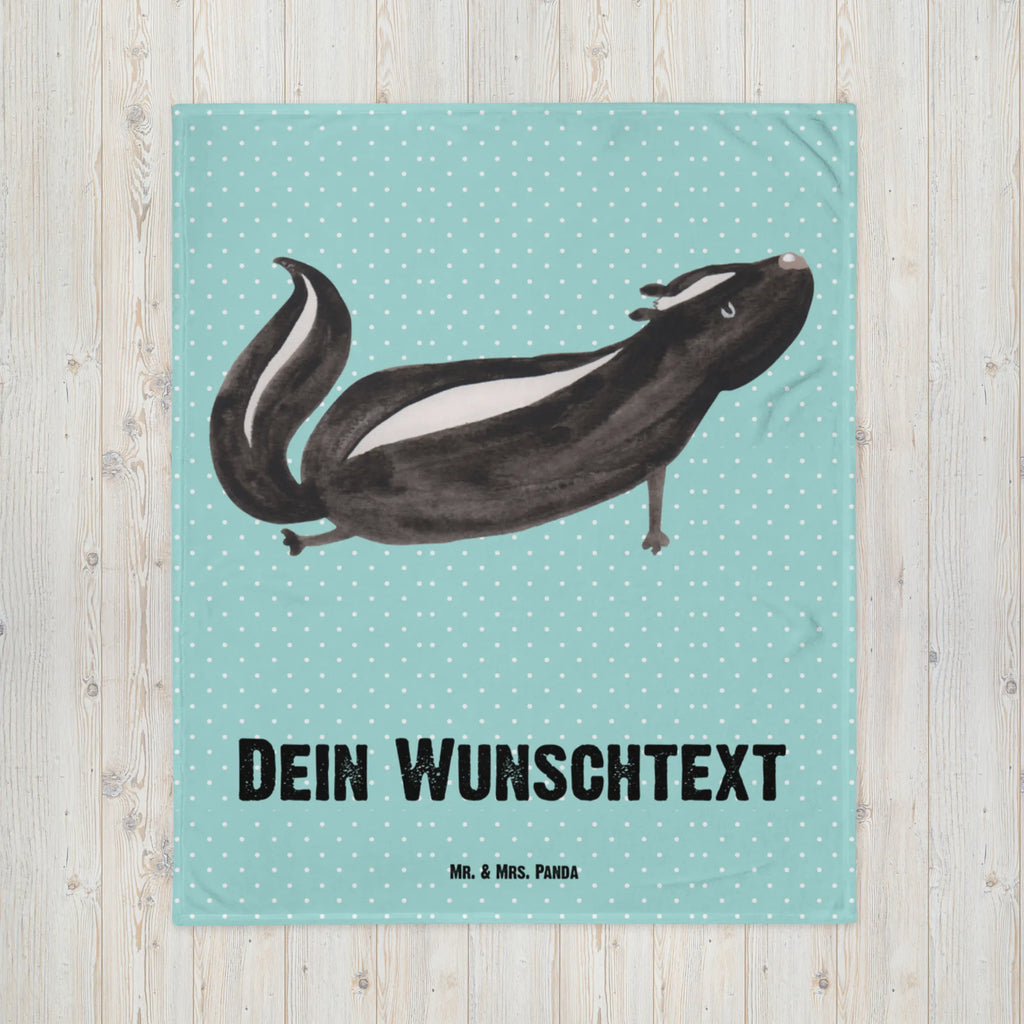 Personalisierte Decke Stinktier Yoga Decke bedrucken, Kuscheldecke bedrucken, Decke mit Namen, Kuscheldecke mit Namen, Personalisierte Decke, Stinktier, Skunk, Lebe, Lache, Raubtier, Yoga, Wildtier, Liebe, Namaste, Stinker, Stinki