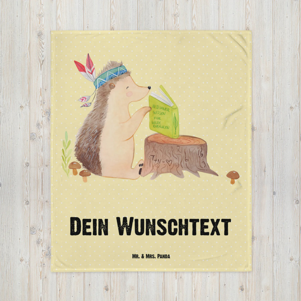 Personalisierte Decke Igel Indianer Decke mit Namen, Decke bedrucken, Personalisierte Decke, Kuscheldecke mit Namen, Kuscheldecke bedrucken, Waldtiere, Tiere, Indianer, Lagerfeuer, Igel, Abenteuer, Camping