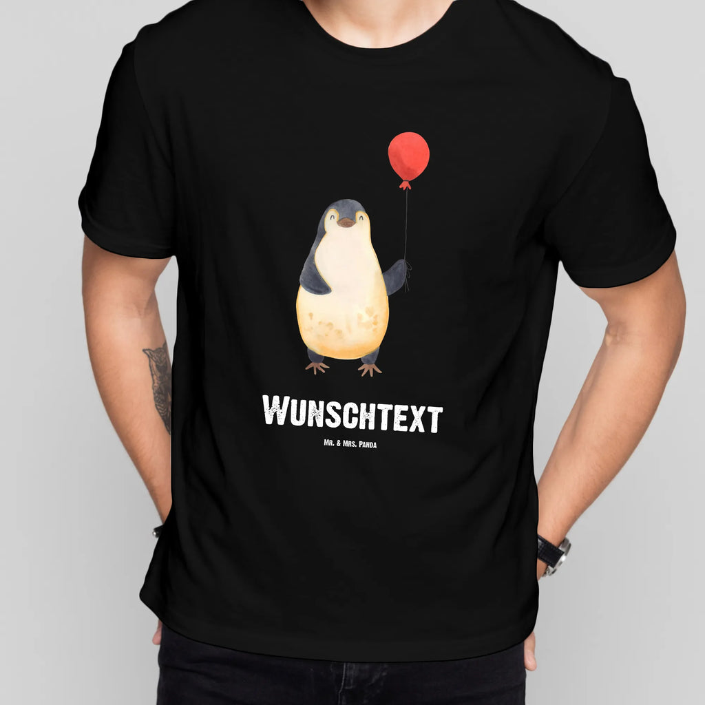 Rozmiar L Personalizowana koszulka pingwin balon Wunschtext, Bedrucken, T-Shirt mit Aufruck, T-Shirt mit Namen, T-Shirt Personalisiert, Pinguin, Liebe, Neustart, Pinguine, Luftballon, Geschenkidee, Tagträume, Lebenslust, Geschenk Freundin, Neues Leben, Glück, Motivation, Beste Freundin