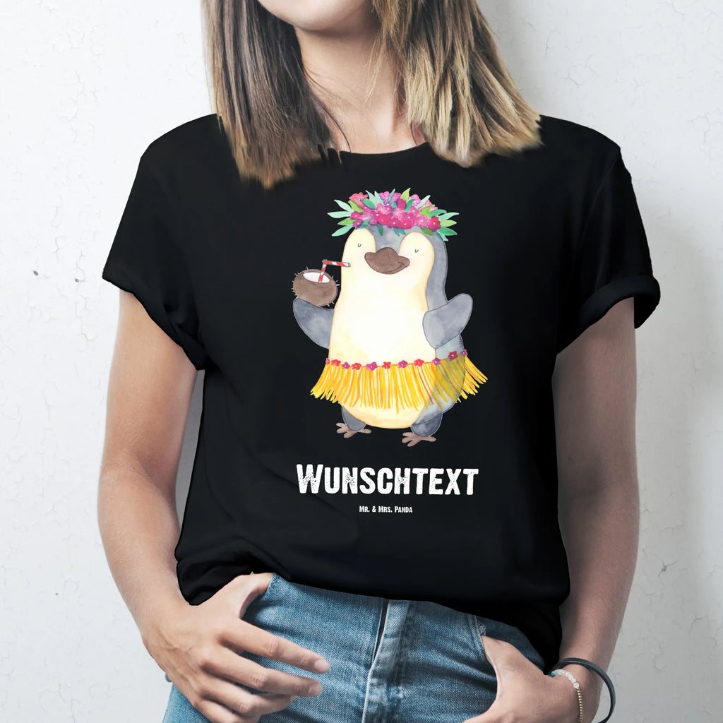 Personalised T-Shirt Penguin coconut T-Shirt Personalisiert, T-Shirt mit Aufruck, Bedrucken, Wunschtext, T-Shirt mit Namen, Pinguin, Hawaii, Pinguine, Aloha, Urlaub, Kokosnuss