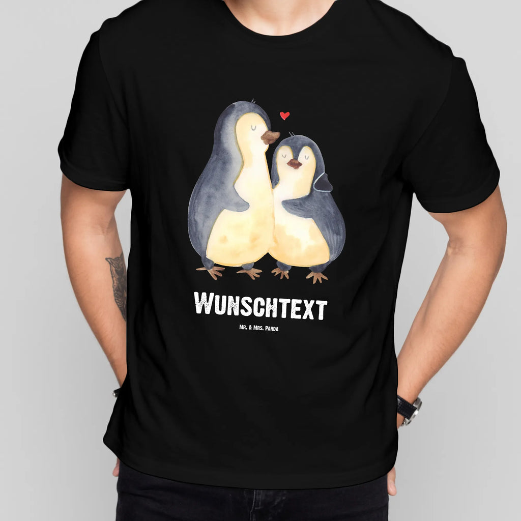 Rozmiar L Personalizowana koszulka Pingwin przytulać T-Shirt mit Aufruck, T-Shirt mit Namen, T-Shirt Personalisiert, Wunschtext, Bedrucken, Pinguin, Liebe, Liebesgeschenk, Hochzeitstag, Verlobung, Liebespaar, Hochzeitsgeschenk, Hochzeit, Liebesbeweis, Jahrestag