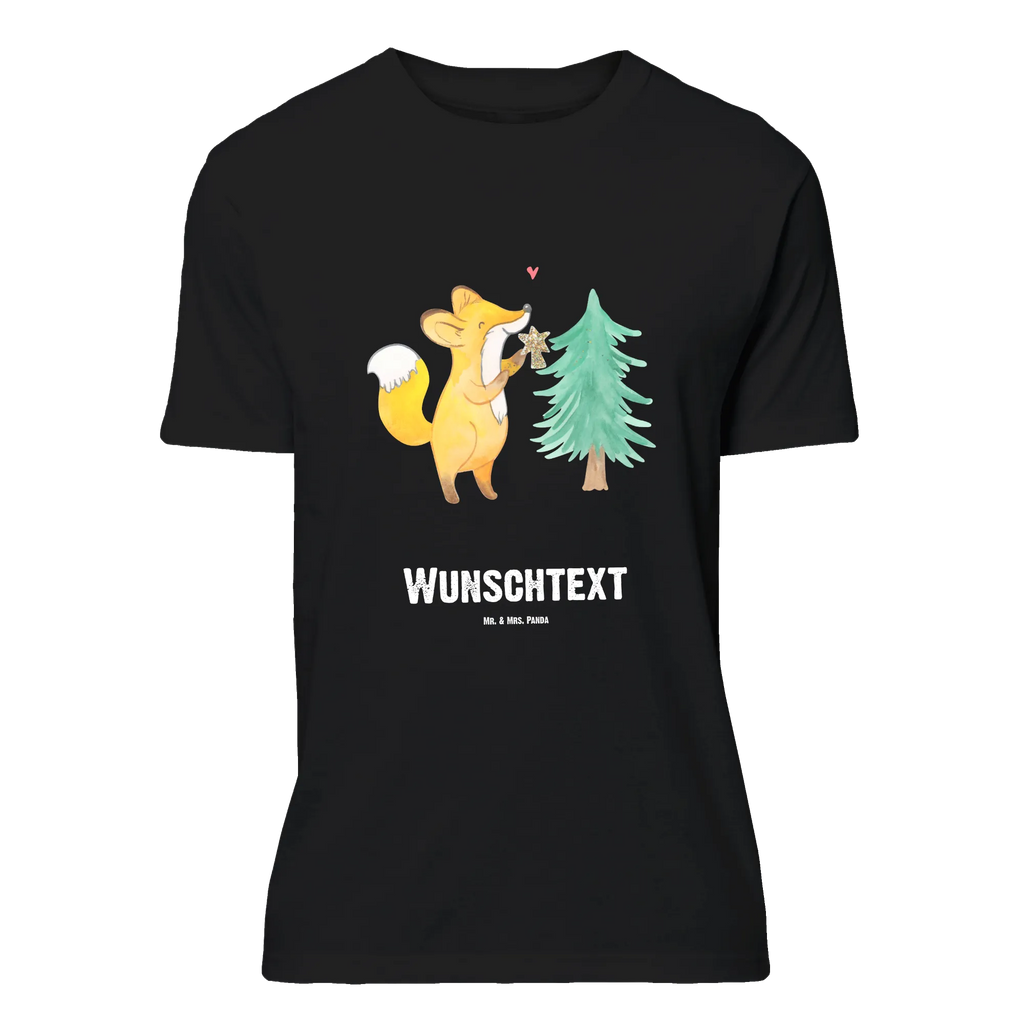 Personalised T-Shirt Fox Christmas tree T-Shirt mit Namen, Wunschtext, T-Shirt Personalisiert, T-Shirt mit Aufruck, Bedrucken, Nikolaus, Weihnachtsdeko, Winter, Heiligabend, Advent, Wintermotiv, Weihnachten, Weihnachtsmann, Fuchs, Weihnachtszeit, Schlittschuh, Weihnachtsdekoration, Weihnachtstage