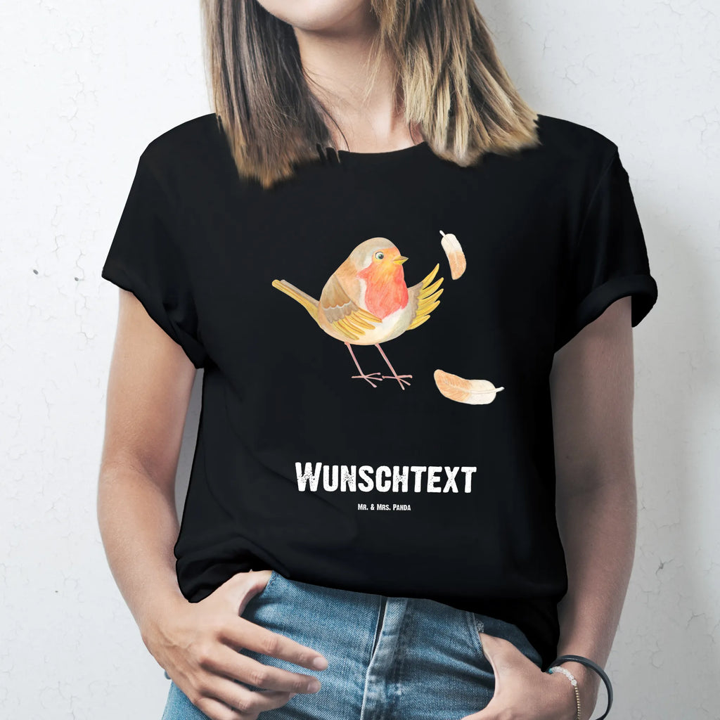 Personalised T-Shirt robin feathers Wunschtext, Bedrucken, T-Shirt mit Namen, T-Shirt Personalisiert, T-Shirt mit Aufruck, Gute Laune, Lustige Sprüche, Tiere, Tiermotive, Spruch Motivation, Spruch Mut, What If I Fall, Vogel, Motivation Sprüche, Rotkehlchen, Motivationsbilder, fliegen